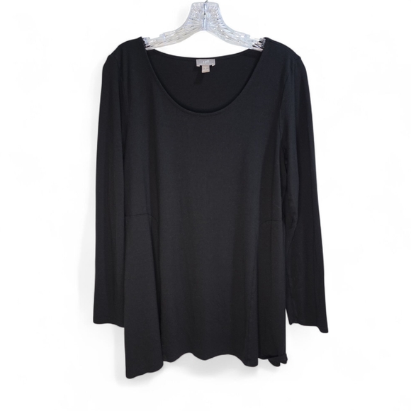 J. Jill Black Stretchy Tunic Scoop Neck Long Sleeve Women's Medium Dressy Casual - Picture 1 of 6